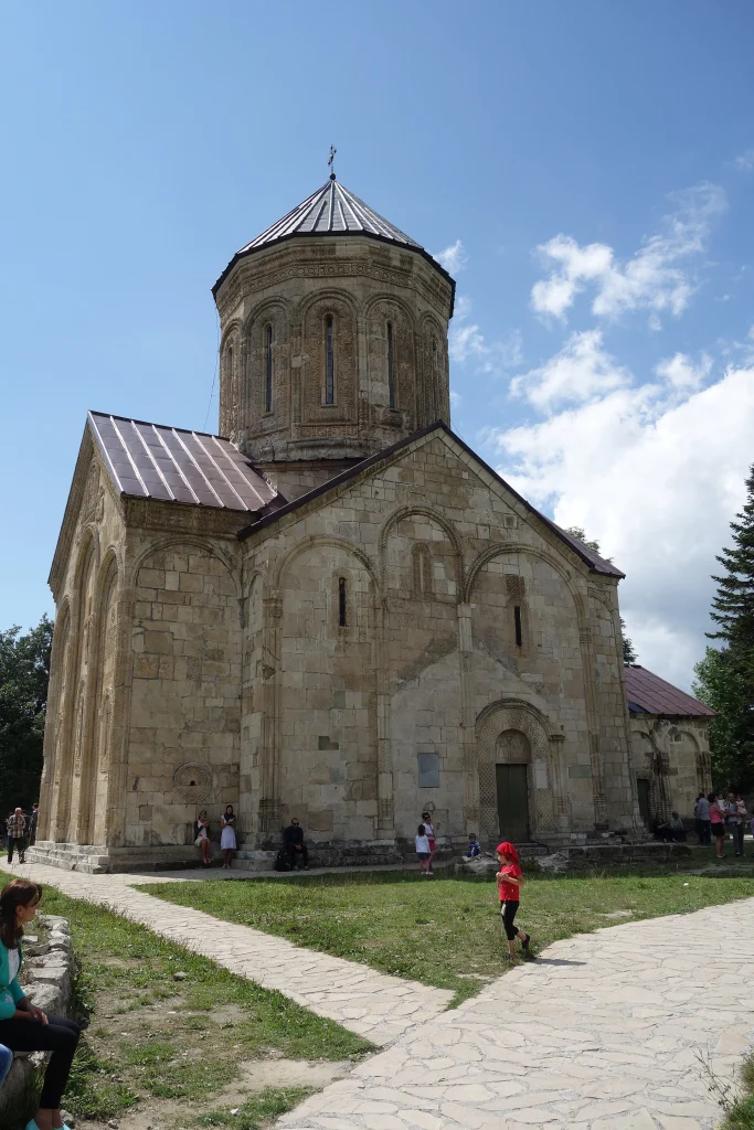 Nikortsminda Church in Racha, a stop highlighting the region's medieval architecture.