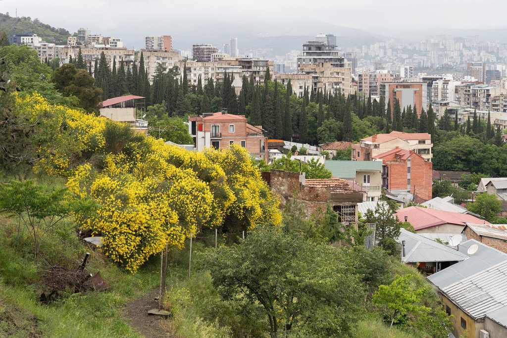 View over Tbilisi from Mtatsminda hill, home to the park hosting the July festival.
