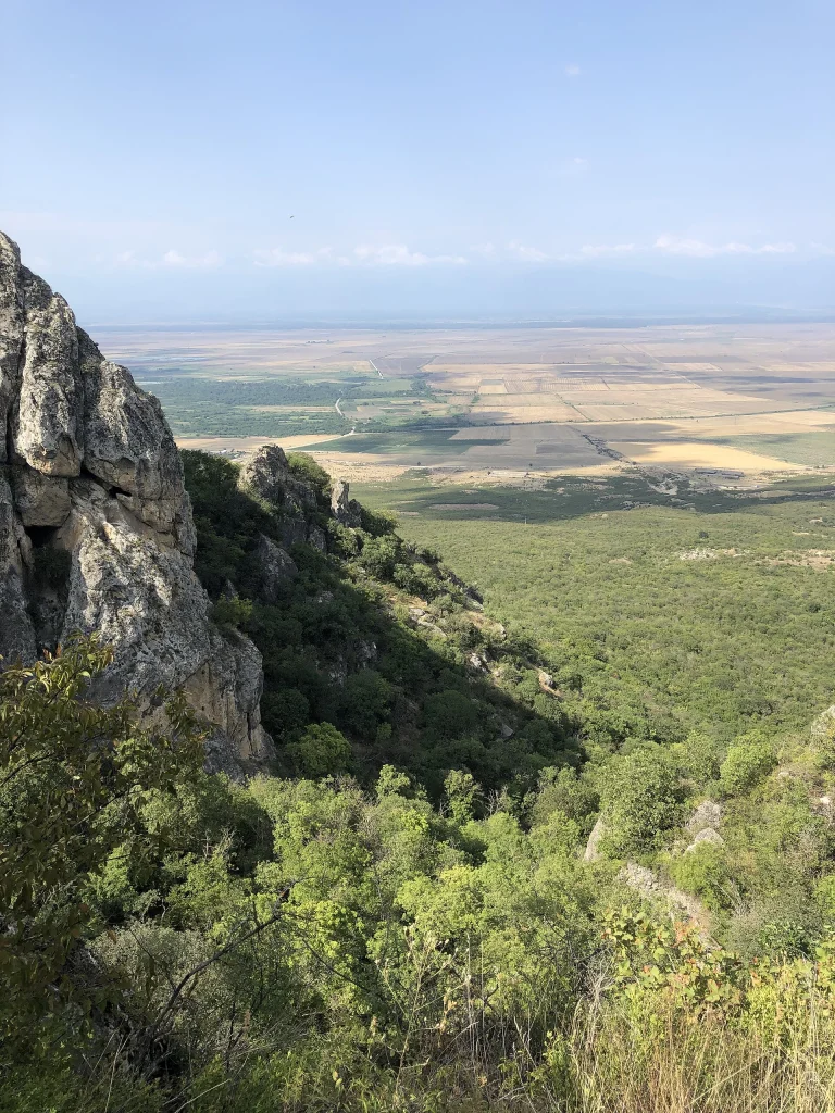 Панорамный вид на виноградники Алазанской долины с крепости Хорнабуджи.