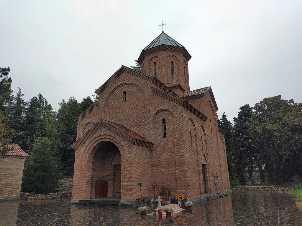 The Assumption of Virgin Mary Church on Shota Rustaveli Street, a focal point of the town during the festival.