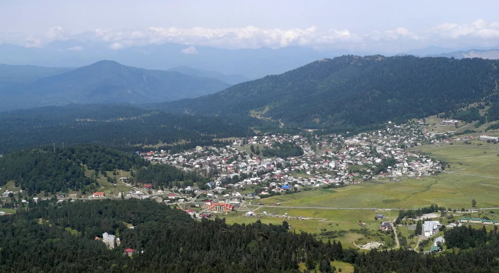 The mountain town of Bakuriani, a popular Georgian resort destination for travellers.