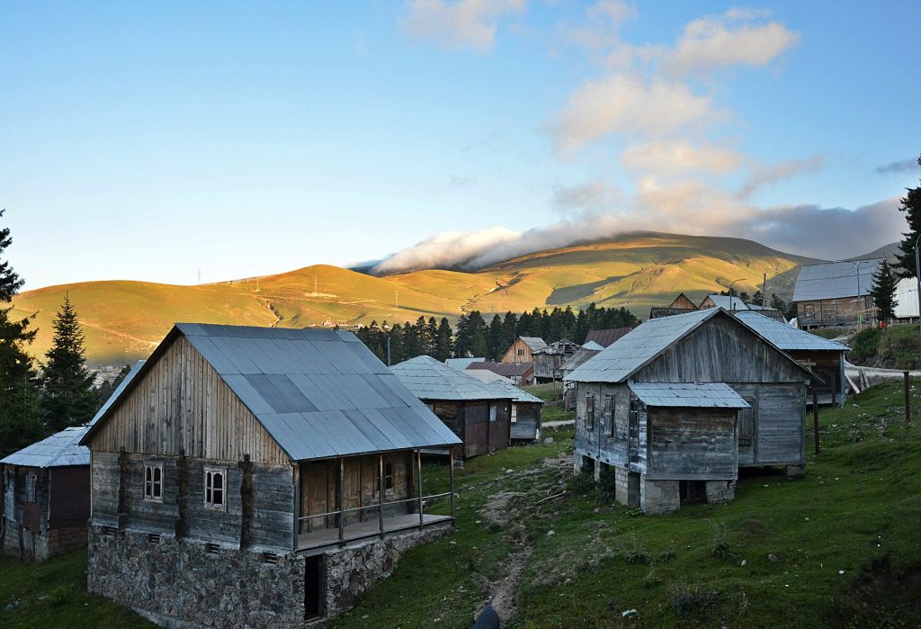 Scenic view of Beshumi, the Adjaran plateau setting for Shuamtoba's horse races and wrestling.