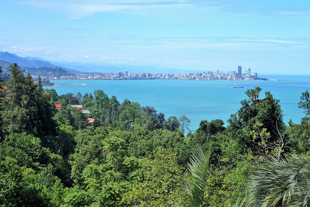 View of Batumi, Georgia, overlooking the Black Sea from the Botanical Garden.