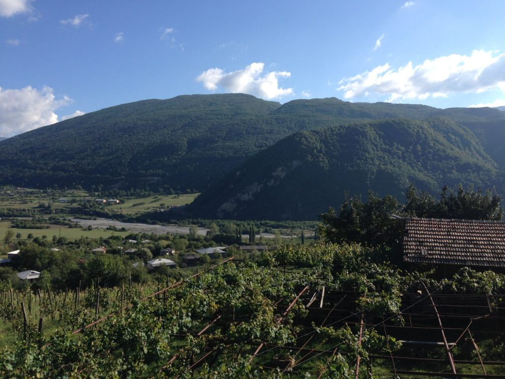 Aleksandrouli vineyards near Ambrolauri supply the grapes that make Khvanchkara wine.
