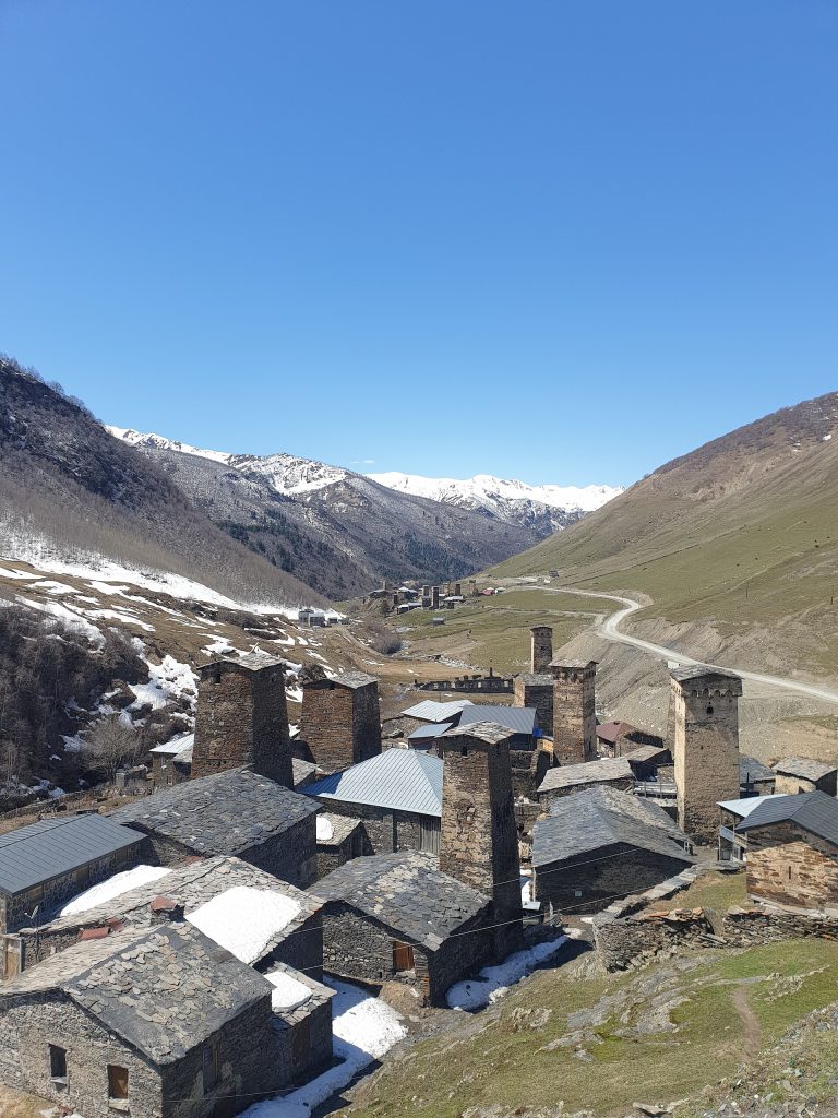 The UNESCO-listed tower houses of Chazhasi, a village in Upper Svaneti where Lamproba is celebrated.