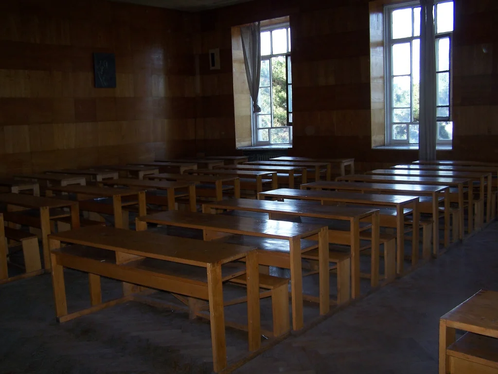 A classroom inside Tbilisi State University where courses are taught.