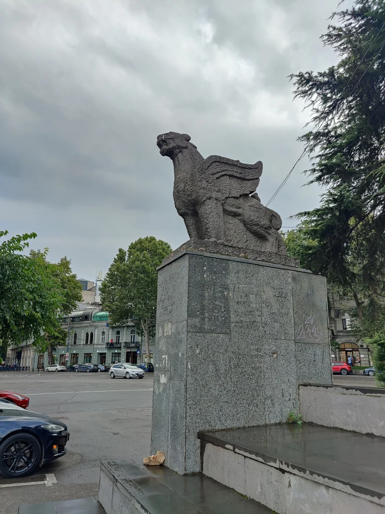 Statue at the corner of First Republic Square and Rustaveli Avenue, near the hotel.