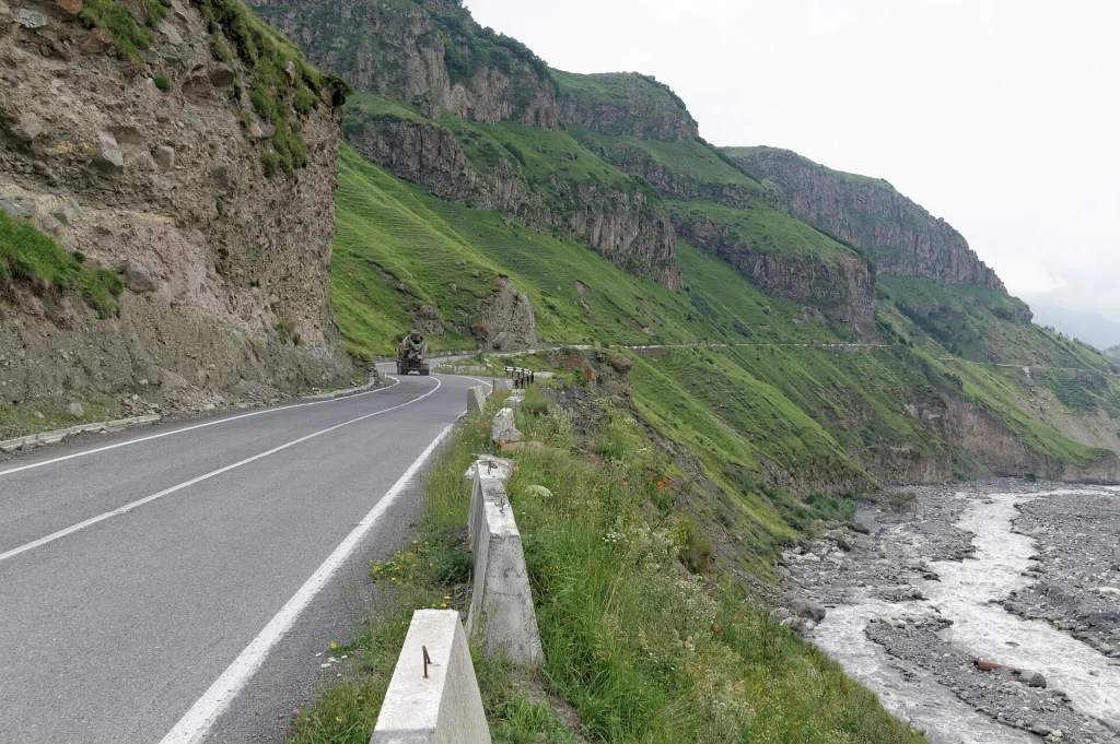 The dramatic Darial Gorge along the Georgian Military Road, a popular road-trip route from Tbilisi.