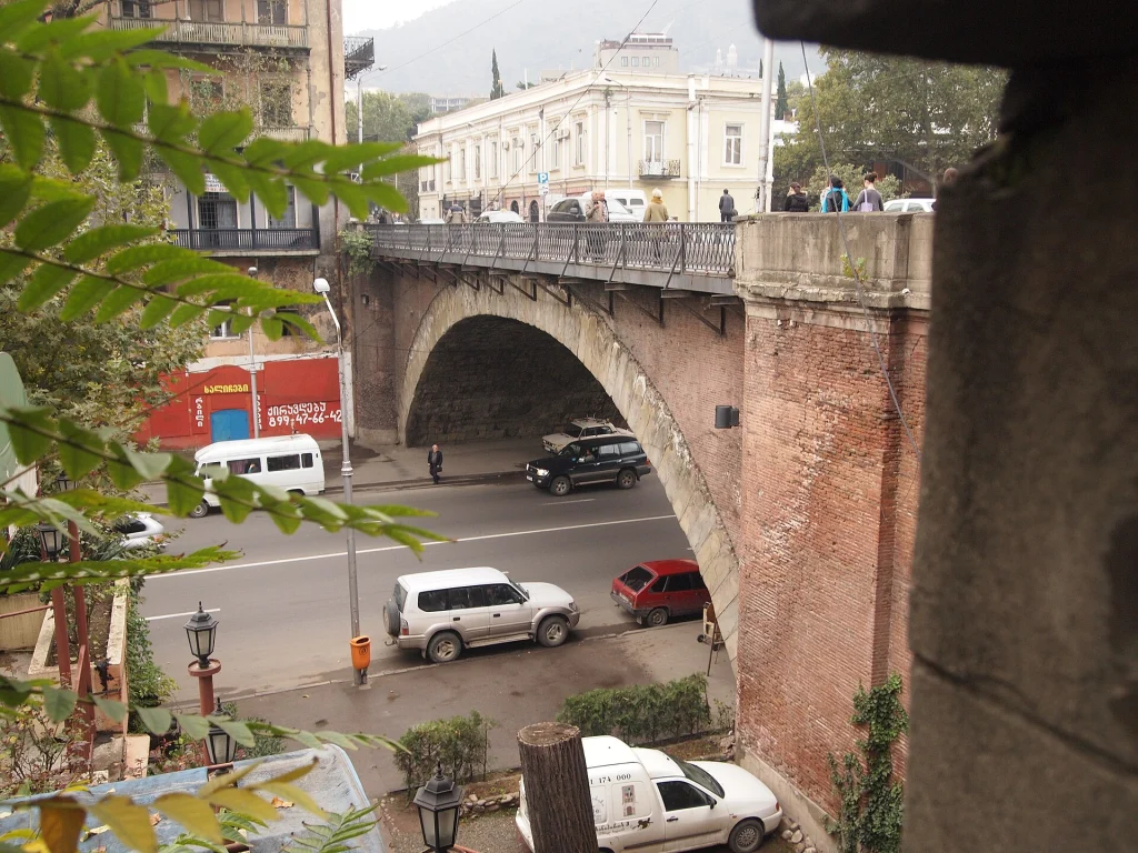 The historic Dry Bridge in central Tbilisi, after which the city's well-known market is named.