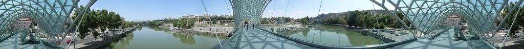 Panoramic view of Old Tbilisi, the capital where many national holidays are publicly celebrated.