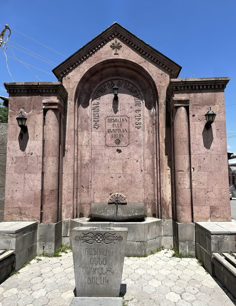 An old stone fountain in Akhalkalaki, a landmark of the Javakheti town's historic centre.