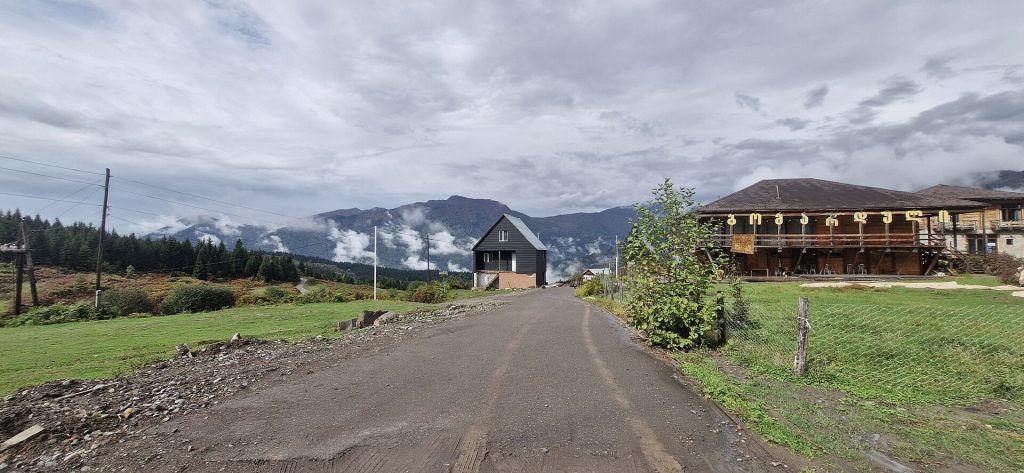 A highland settlement near Shuakhevi typical of the Adjaran mountain landscape celebrated during the festival.