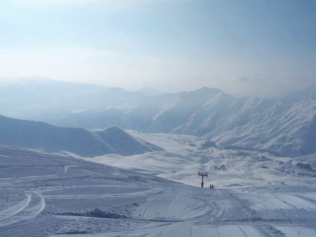A scenic view of Gudauri, the Georgian mountain village renowned for its ski season.