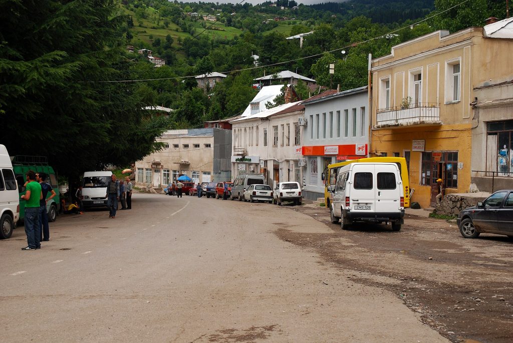 The main street of Khulo, the Adjarian highland town near the festival site.