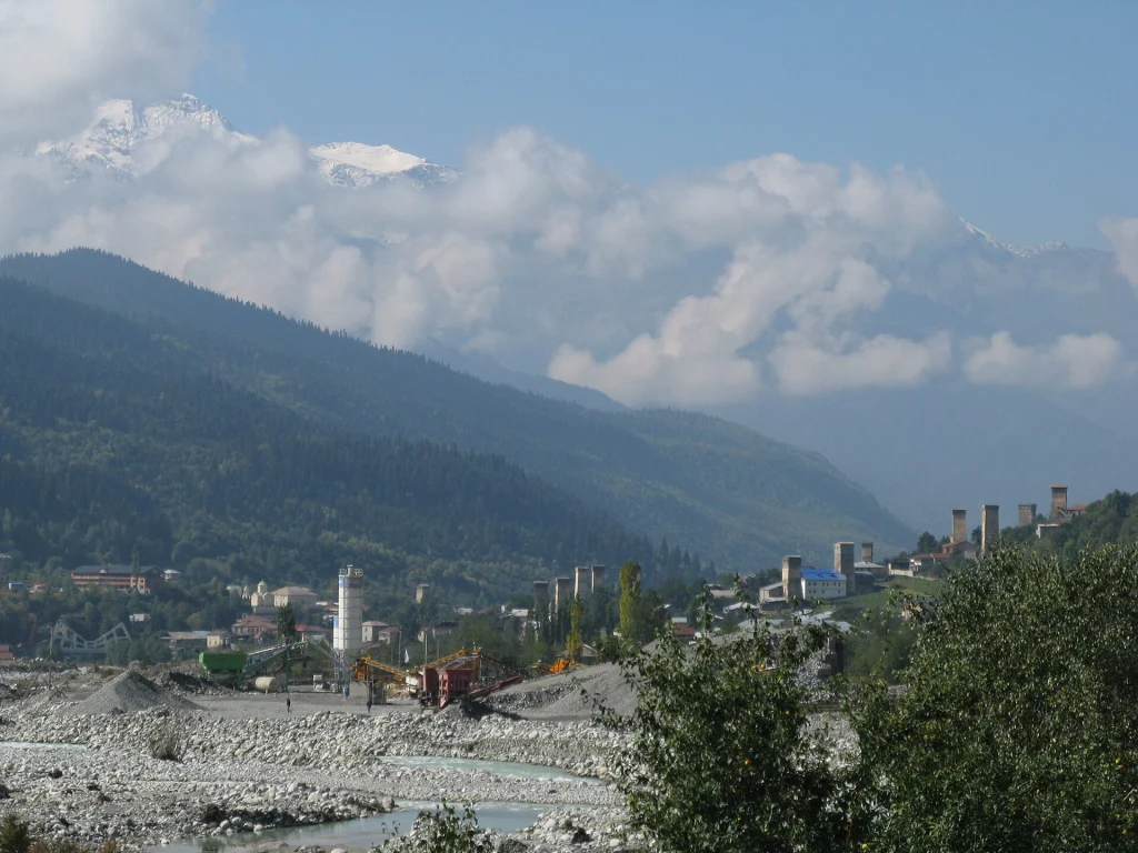 Mestia in Svaneti, with its dramatic mountain backdrop, a popular side trip from Tbilisi.
