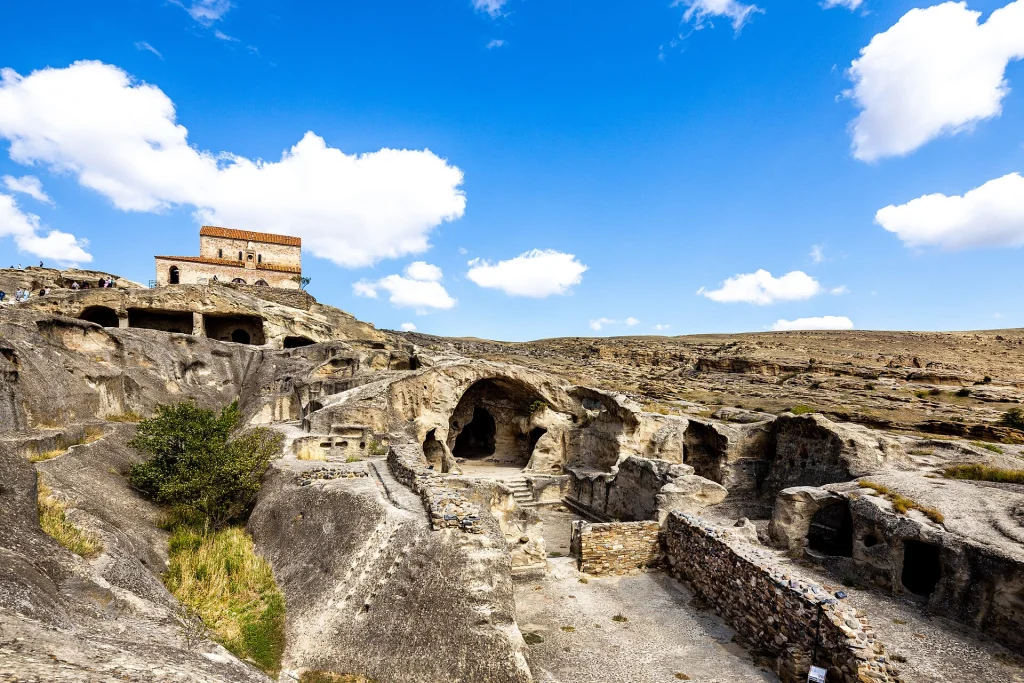 The rock-hewn ancient town of Uplistsikhe, a highlight of Georgia's historic landscape.