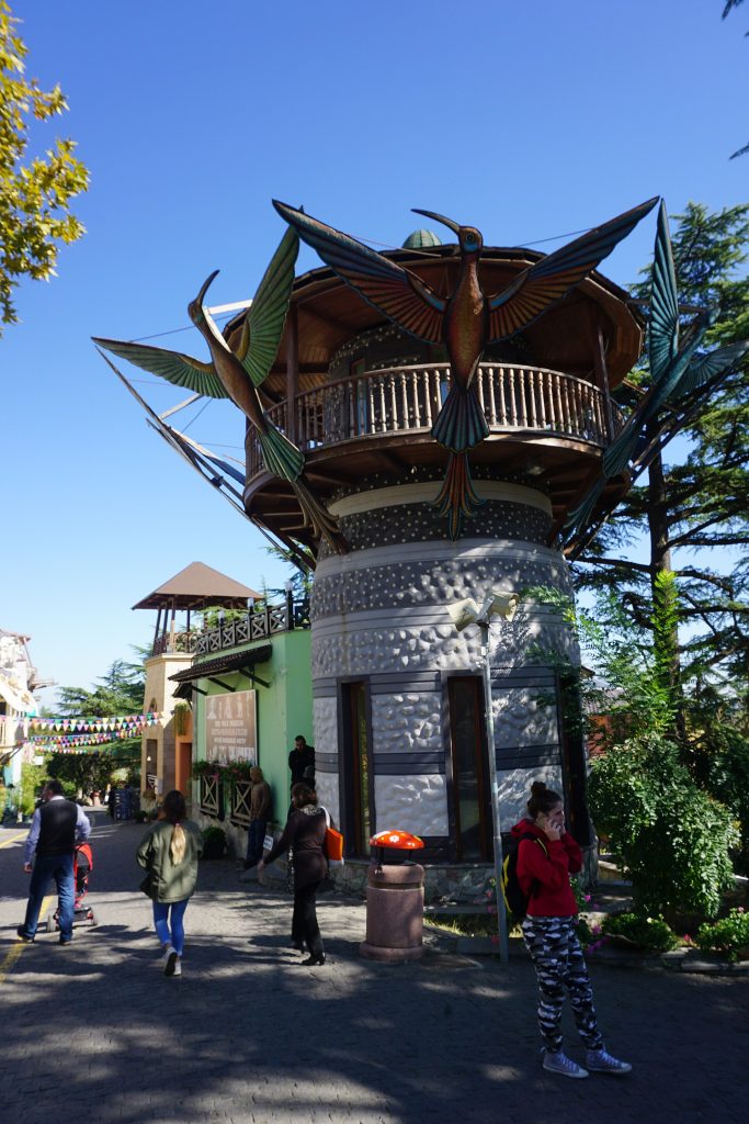 Visitors stroll through Mtatsminda Park, the Tbilisi venue hosting the annual Cheese Festival.