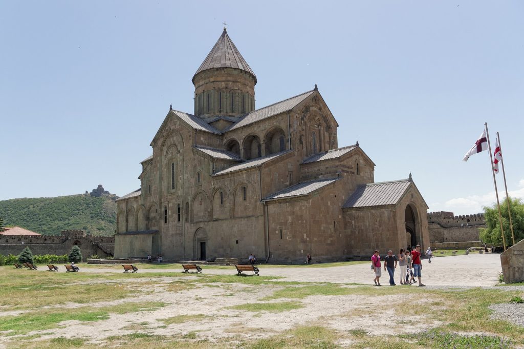 Svetitskhoveli Cathedral, Georgia's holiest church, central to nationwide Dormition celebrations.