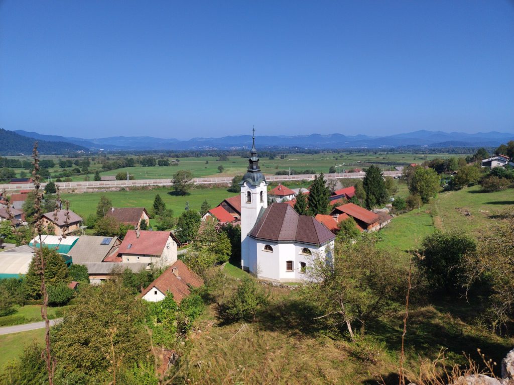 View of Pako village and its church, site of the Lower Svaneti Pentecost celebration.