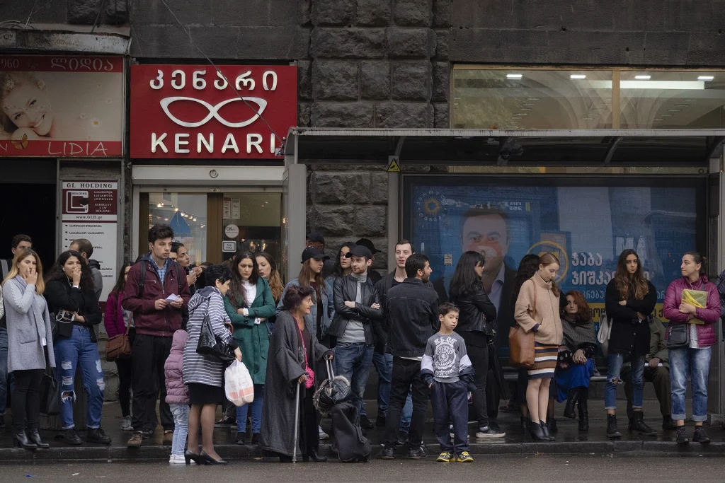 A busy street scene in central Tbilisi, Georgia's capital and starting point for most private trips.