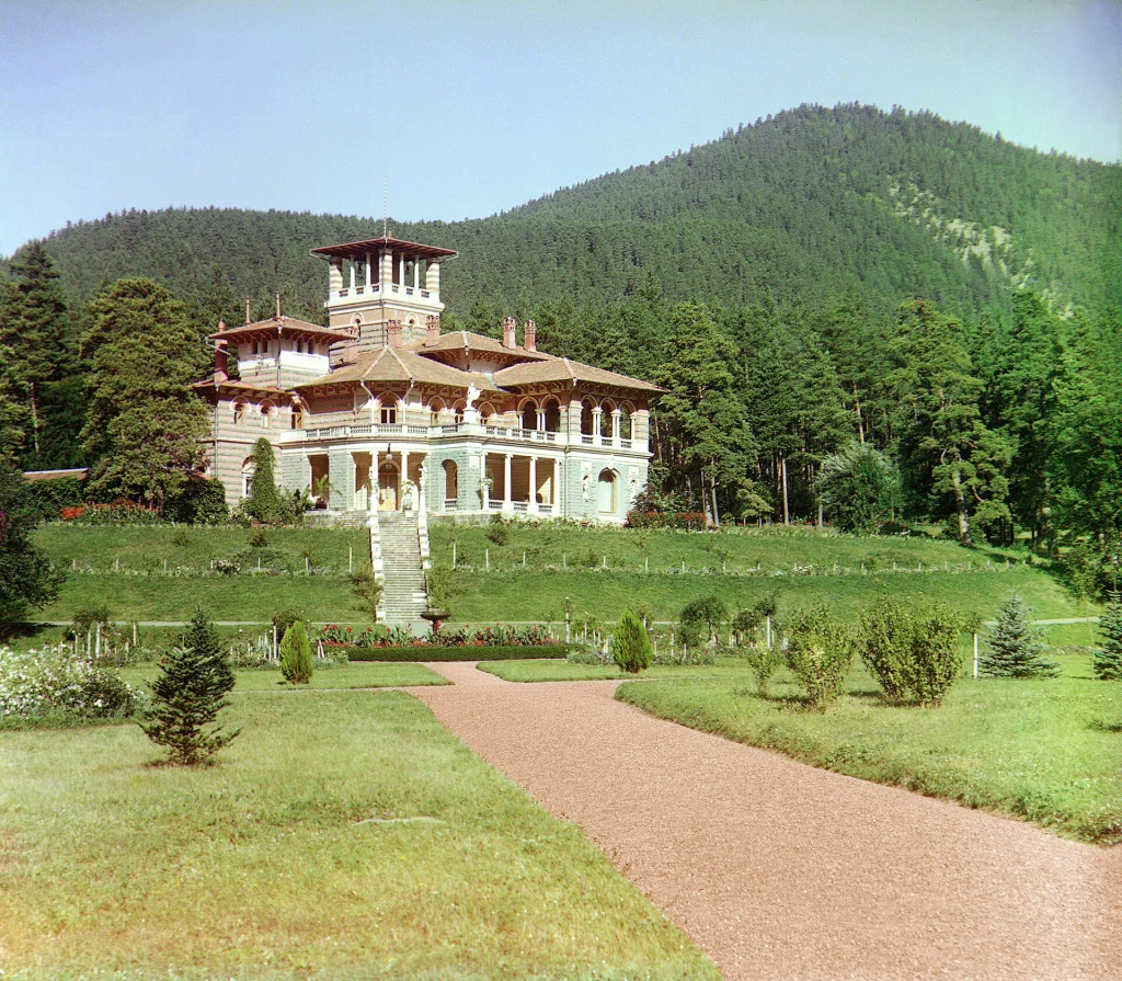 Early 20th-century color photograph of the Likani Palace by Prokudin-Gorskii.