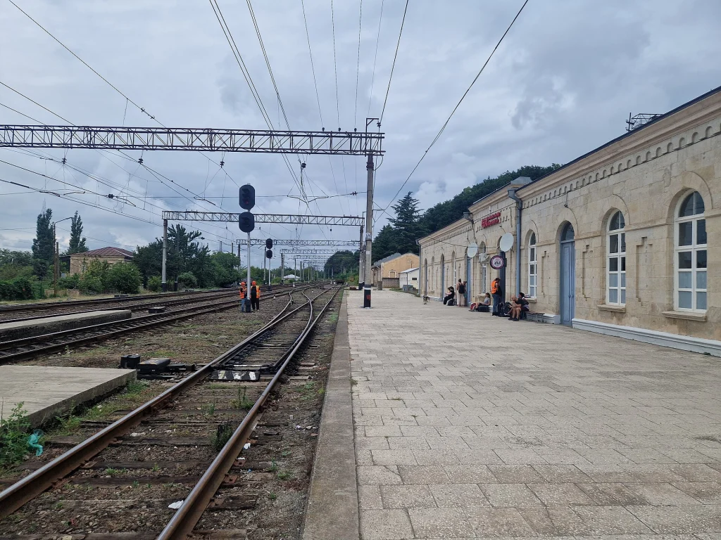 Rioni railway station, located a few kilometres south of Kutaisi city centre.