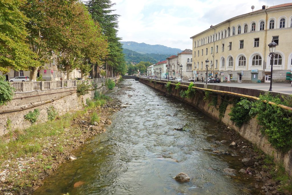 The Tkibula River flows through the mining town of Tkibuli.