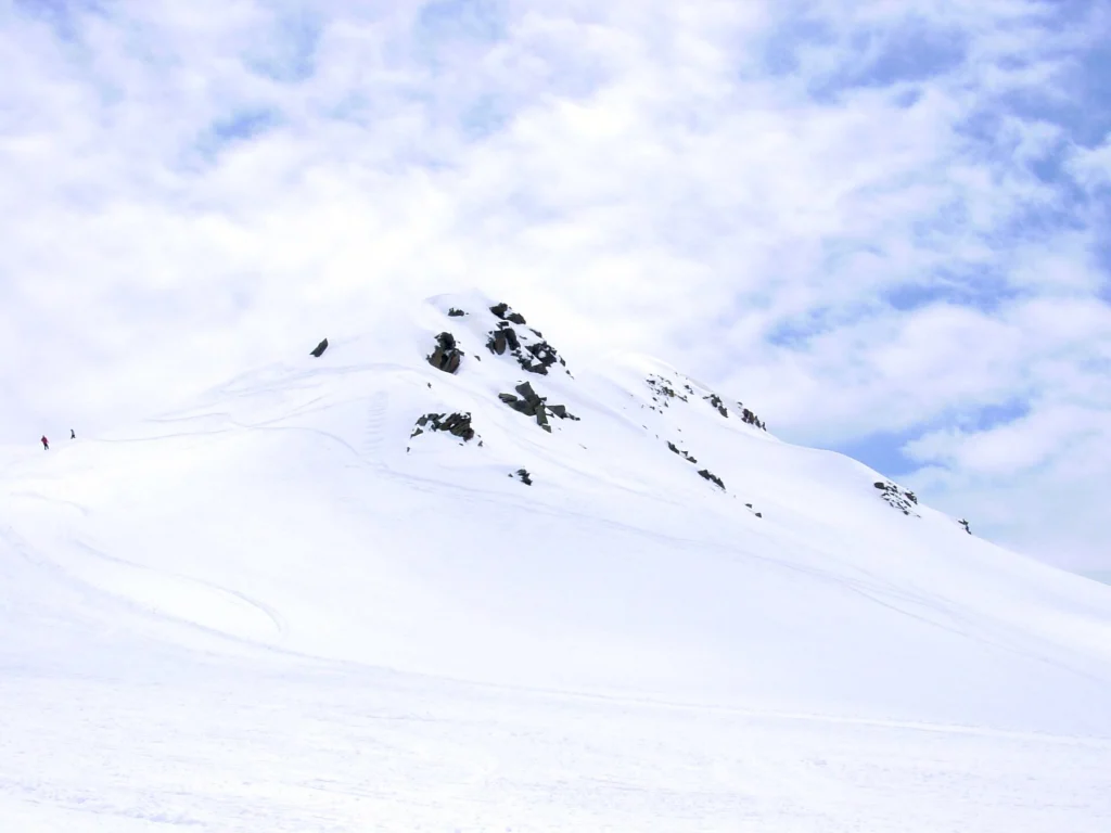 Snow-covered slopes at Gudauri, one of Georgia's main ski resorts open in winter.