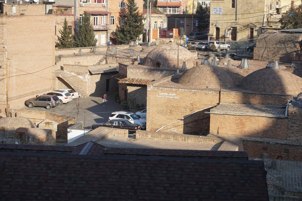 Domed sulphur baths in Tbilisi's old town, a classic stop for travellers.