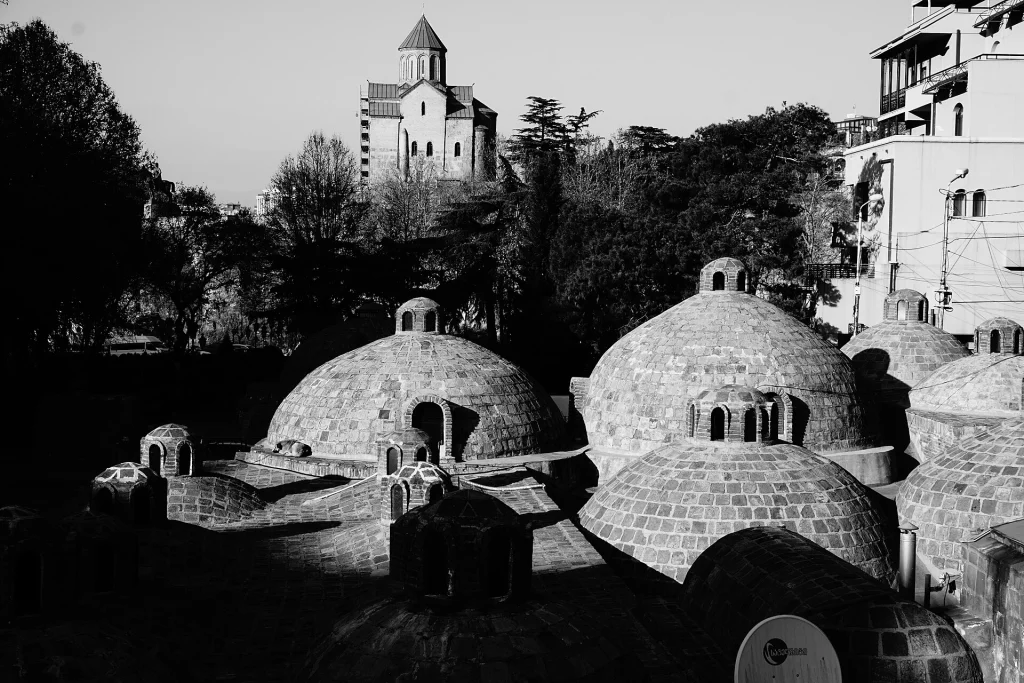 The domed sulphur bathhouses of Tbilisi, a classic stop on a Georgian winter itinerary.