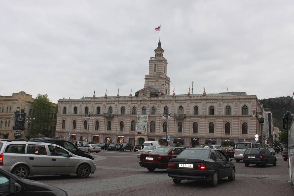 Tbilisi's historic Town Hall on Freedom Square, the city's lively heart in November.