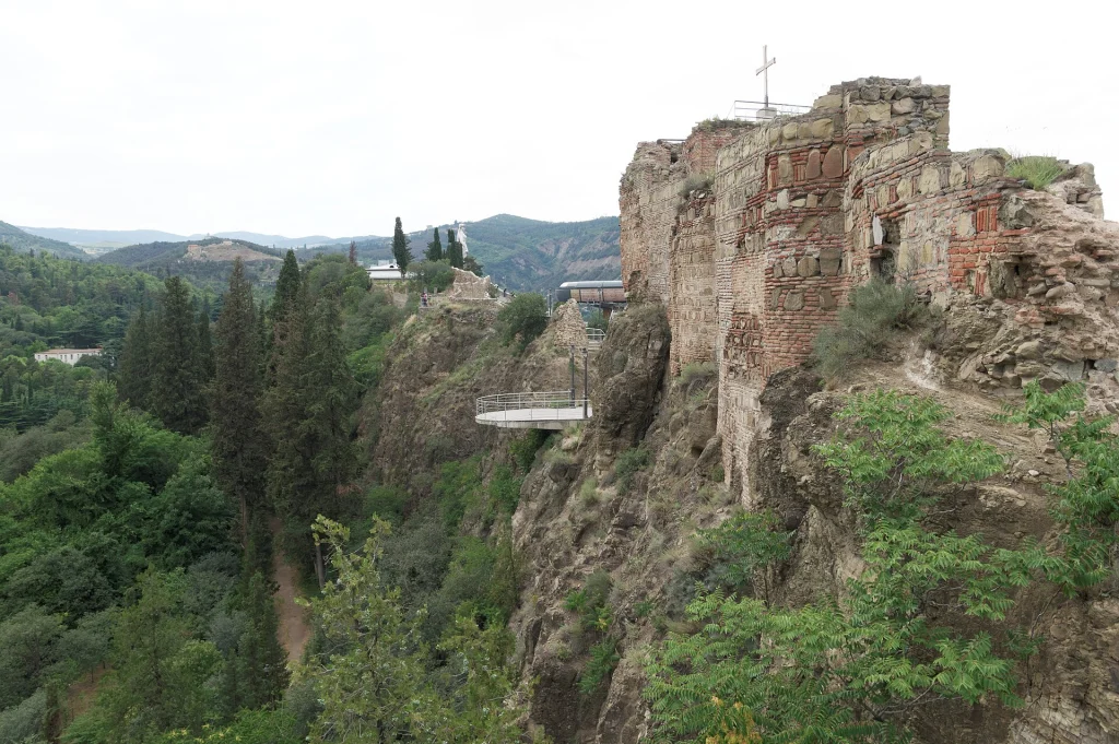 The Narikala fortress overlooking Tbilisi, a landmark sight for travellers arriving in the city.