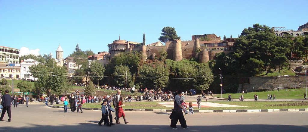 The 2006 Tbilisoba festival at Rike, with Queen Darejan's palace in the background.