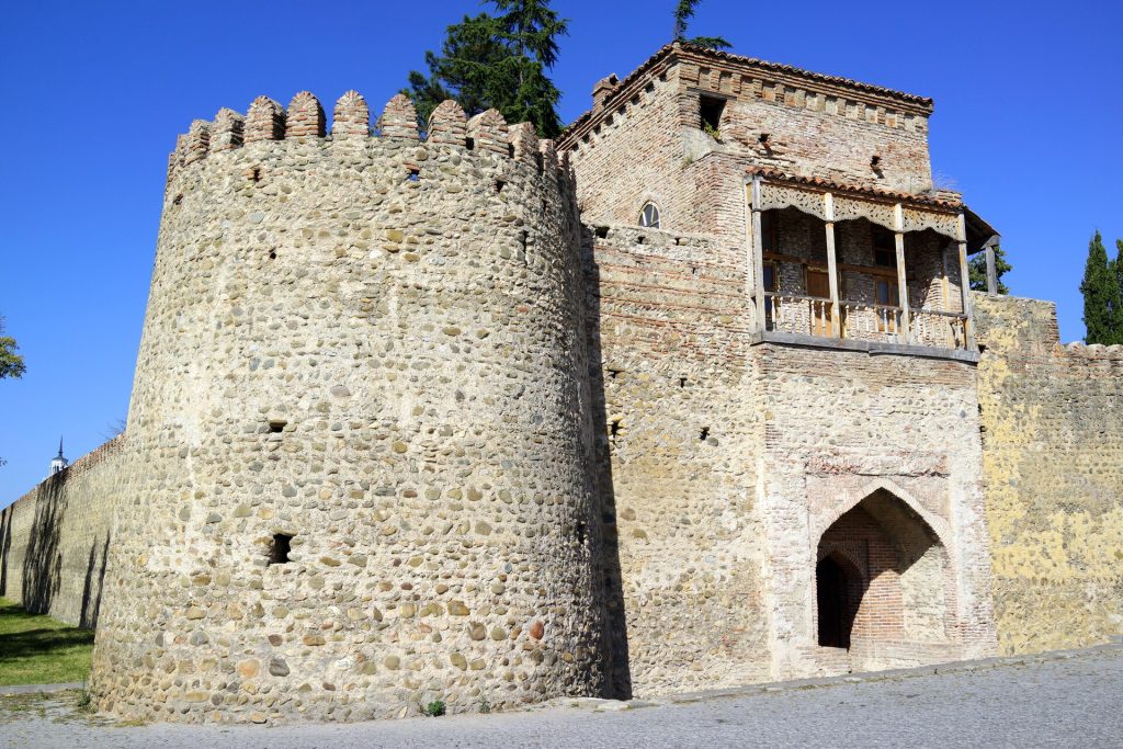 The restored Batonis-tsikhe fortress and royal tower in Telavi, heart of the Erekleoba celebrations.