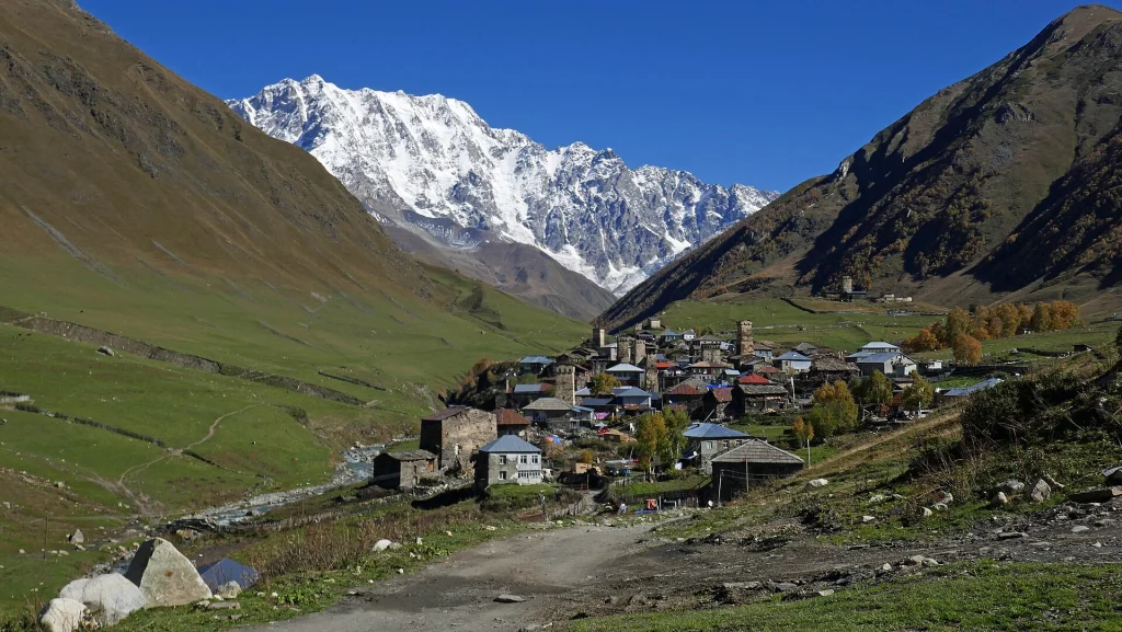 The mountain village of Ushguli showcases Georgia's dramatic Caucasus landscape beyond Tbilisi.
