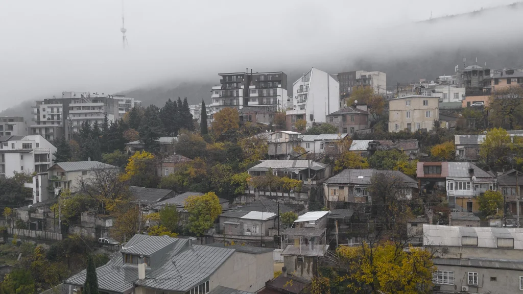 Vake district cityscape in Tbilisi, Georgia, seen on an autumn day.
