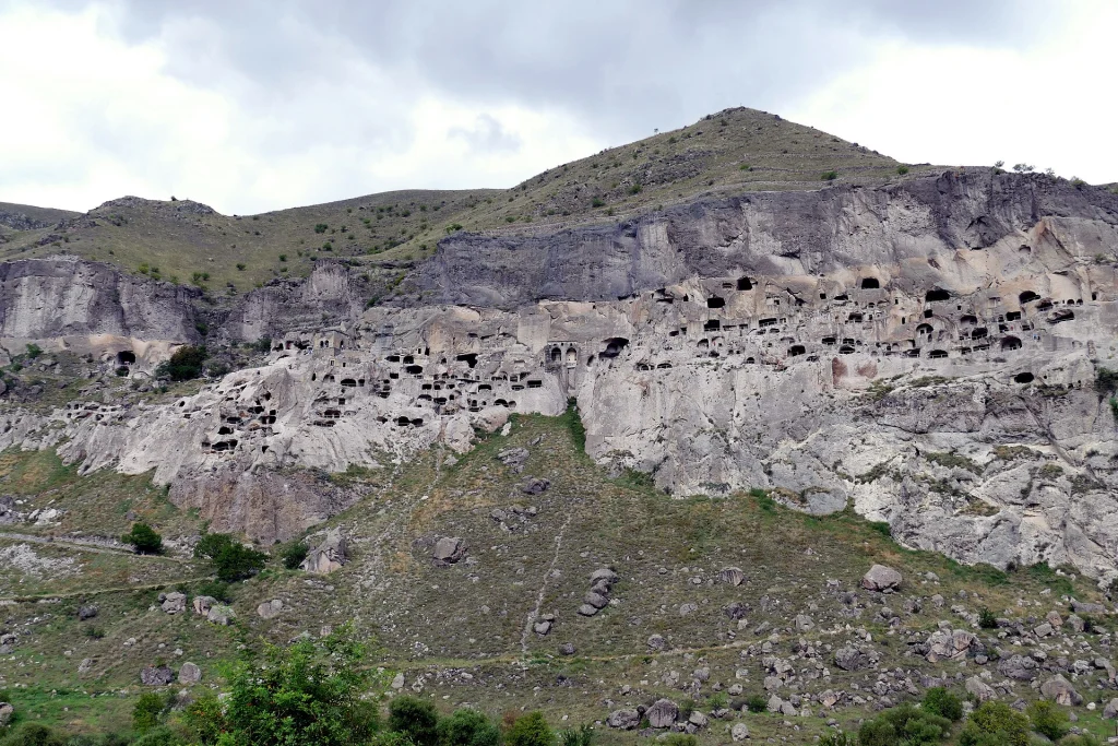 The medieval cave-city of Vardzia carved into a cliffside in Samtskhe-Javakheti.