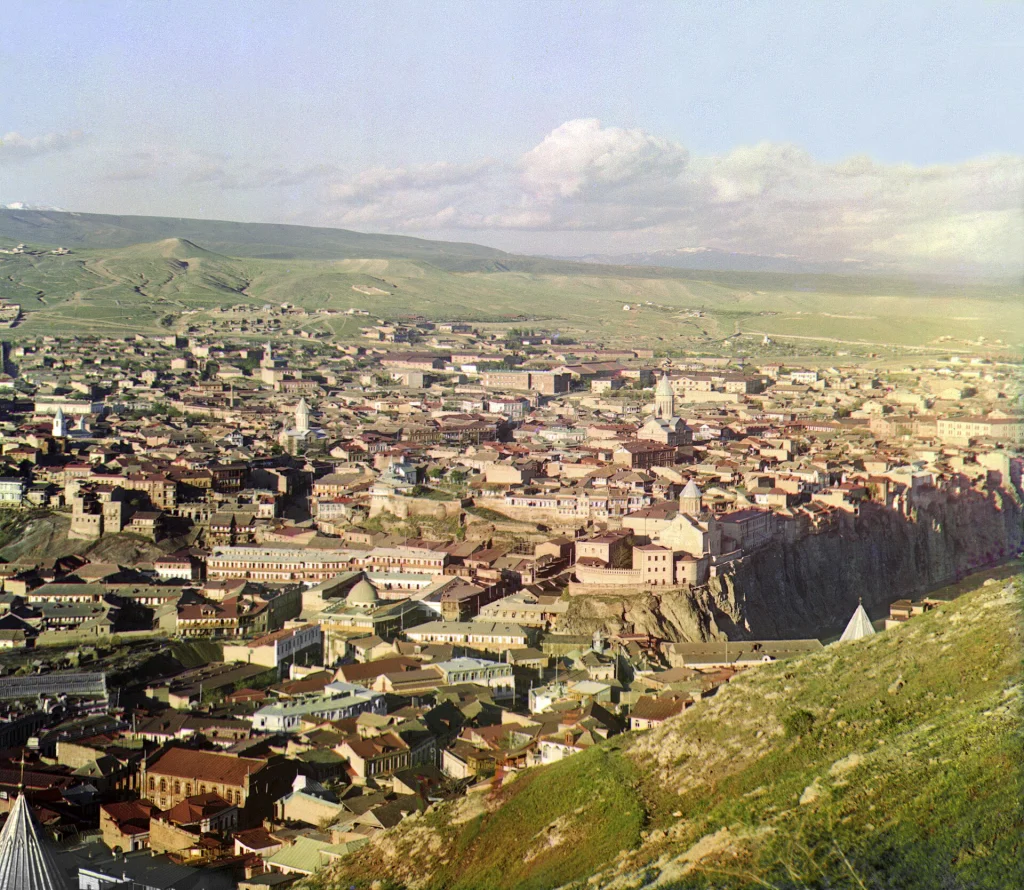 Panoramic view of Tbilisi, the Georgian capital, overlooking the old town.