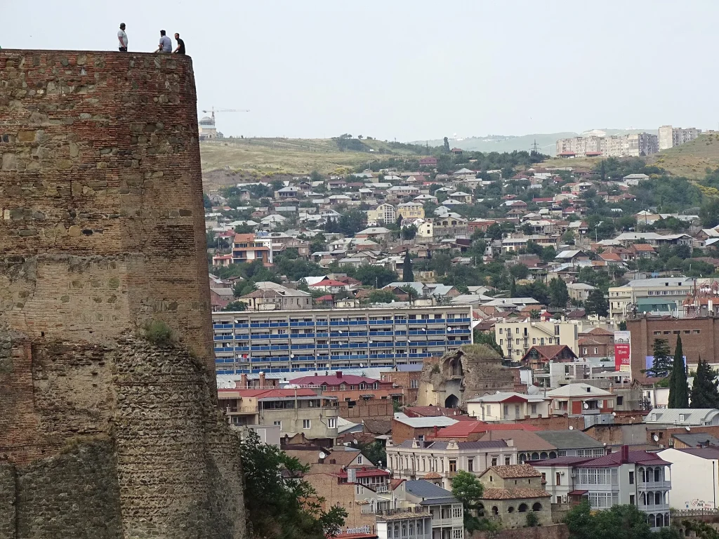 Narikala Fortress overlooking the Old Town of Tbilisi, Georgia's capital city.