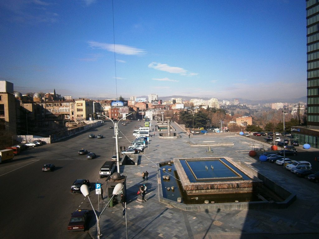 A view over First Republic Square, the central venue for Tbilisi's New Year celebrations.