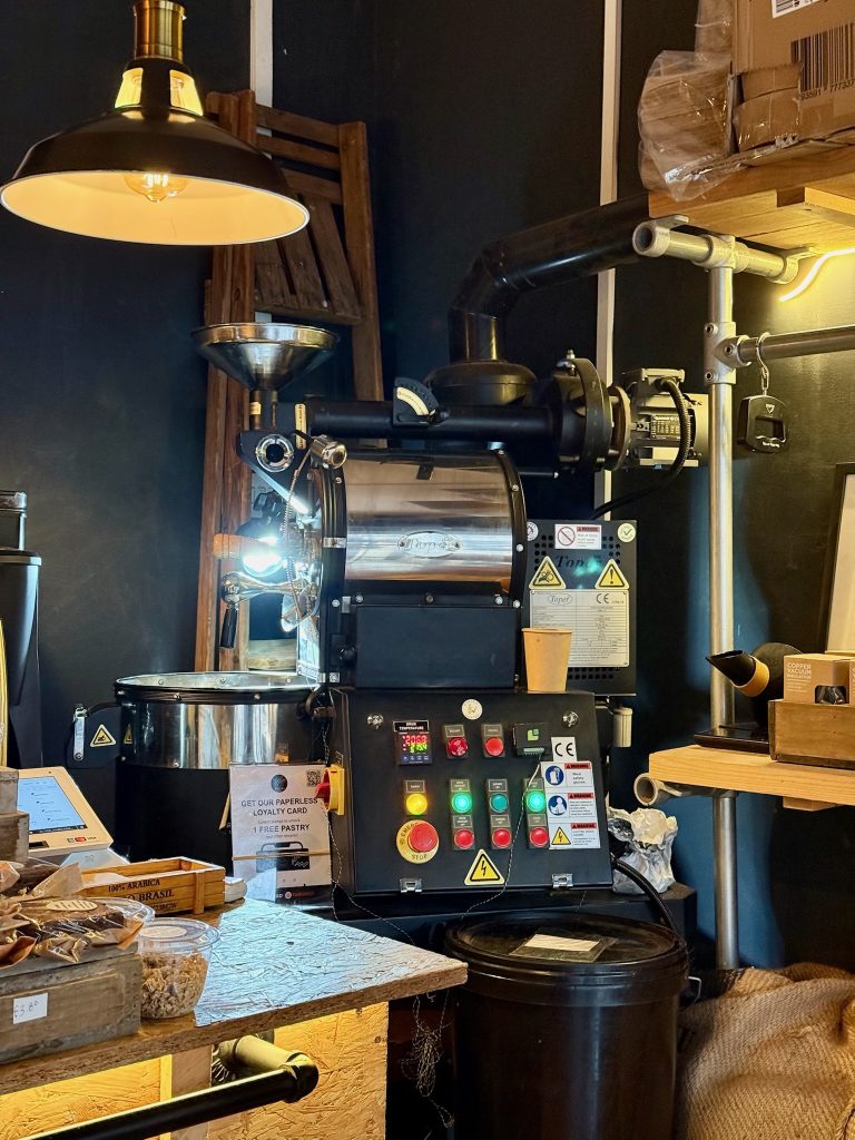 A coffee roasting machine, the kind used by roasters exhibiting at the festival.