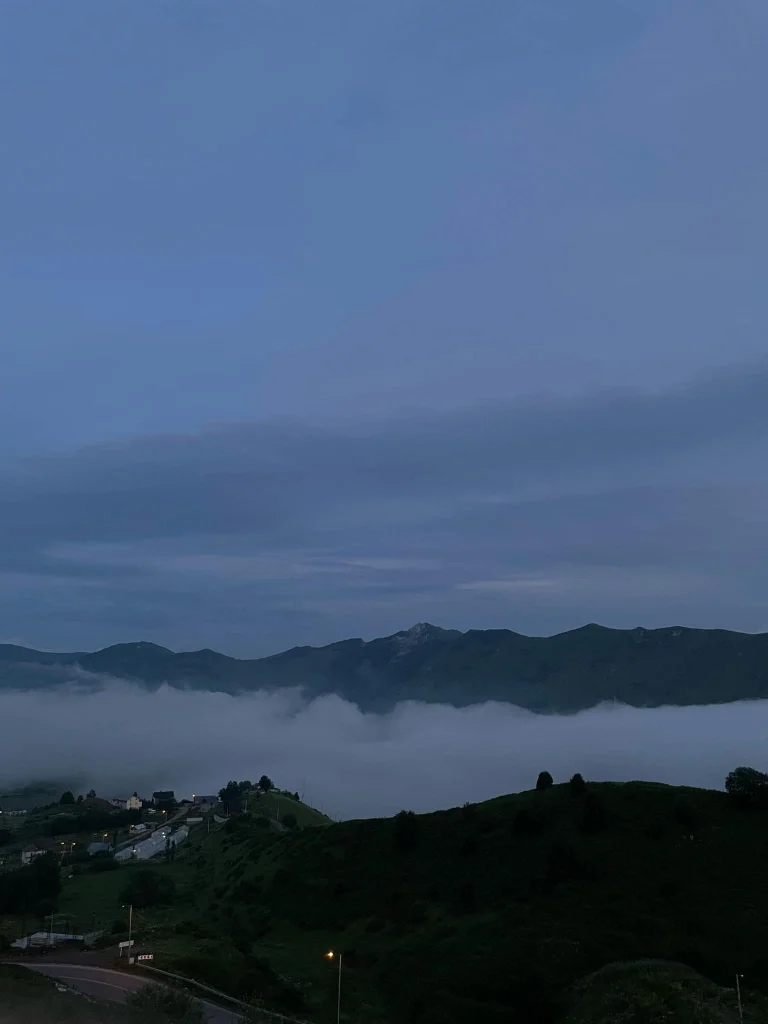 Mist settles over the Caucasus near Gudauri as mountain resorts prepare for the ski season.