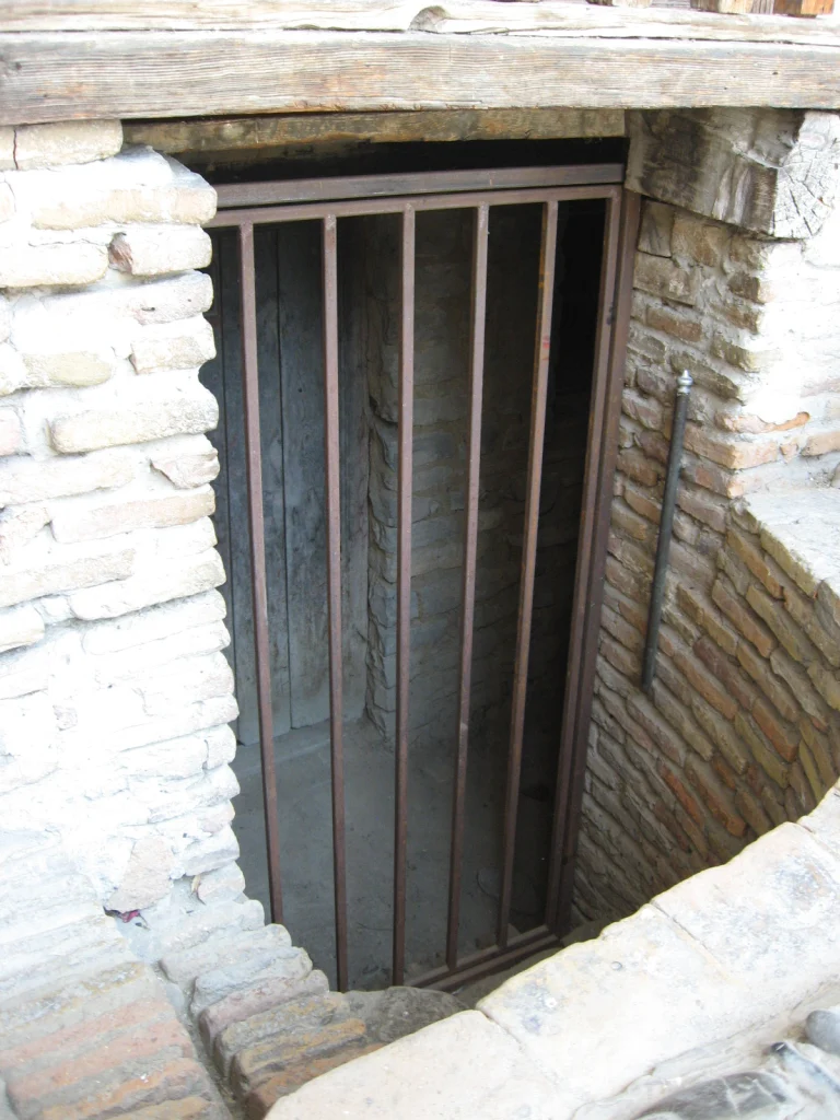 The barred cellar room shown as part of the Stalin Museum exhibits in Gori.