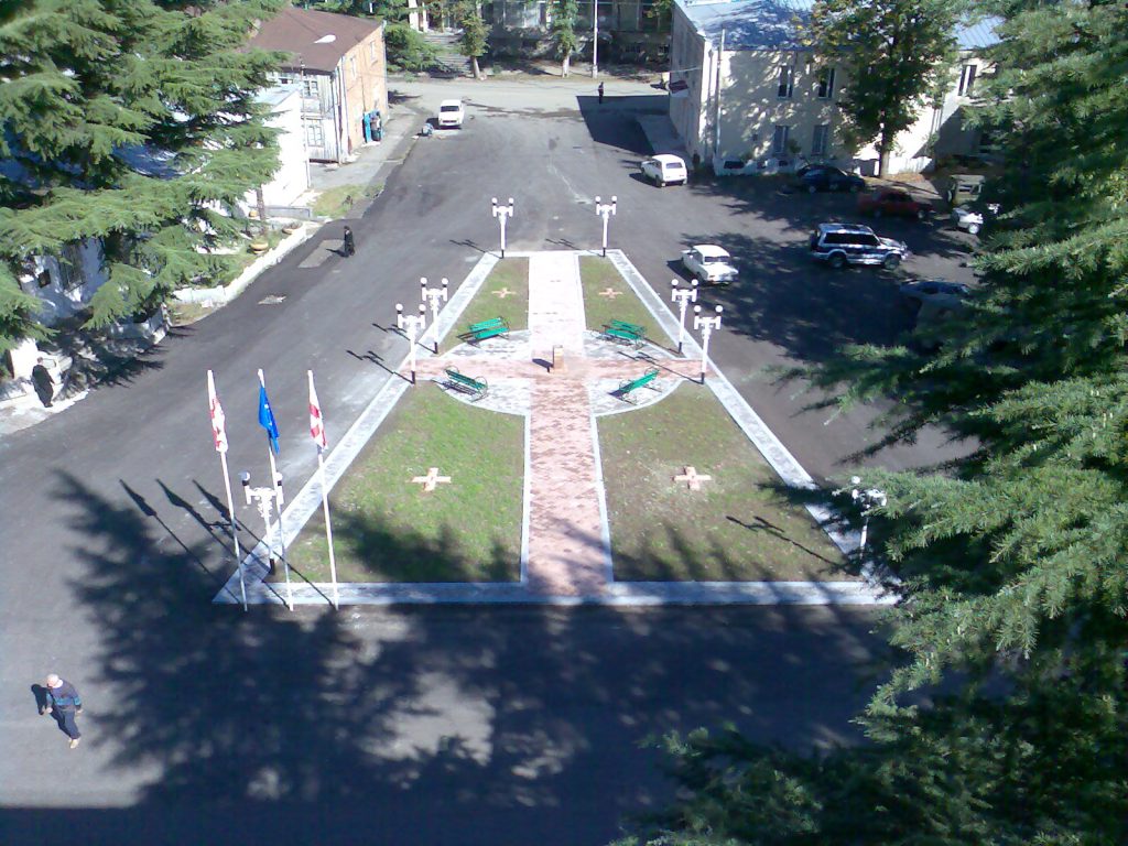 The central square of Kharagauli, the gathering point for the town's festival.