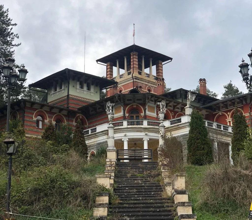 Exterior view of the Likani Palace building in Borjomi.