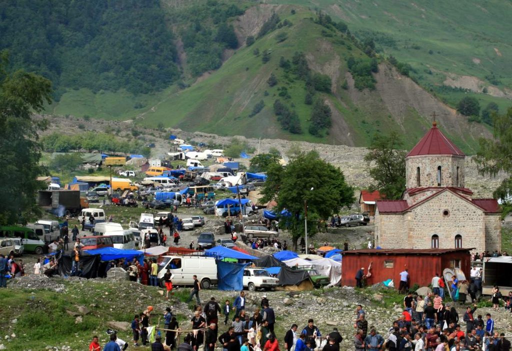 Scene from the Lomisoba mountain pilgrimage festival honoring St. George.