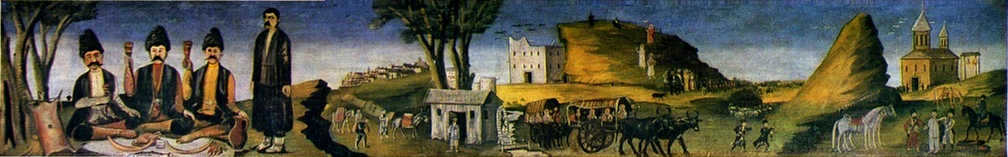 Pirosmani's 'Kakhetian Epos' evokes the feasting and rural life central to Akhmeta's holiday.